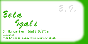 bela igali business card